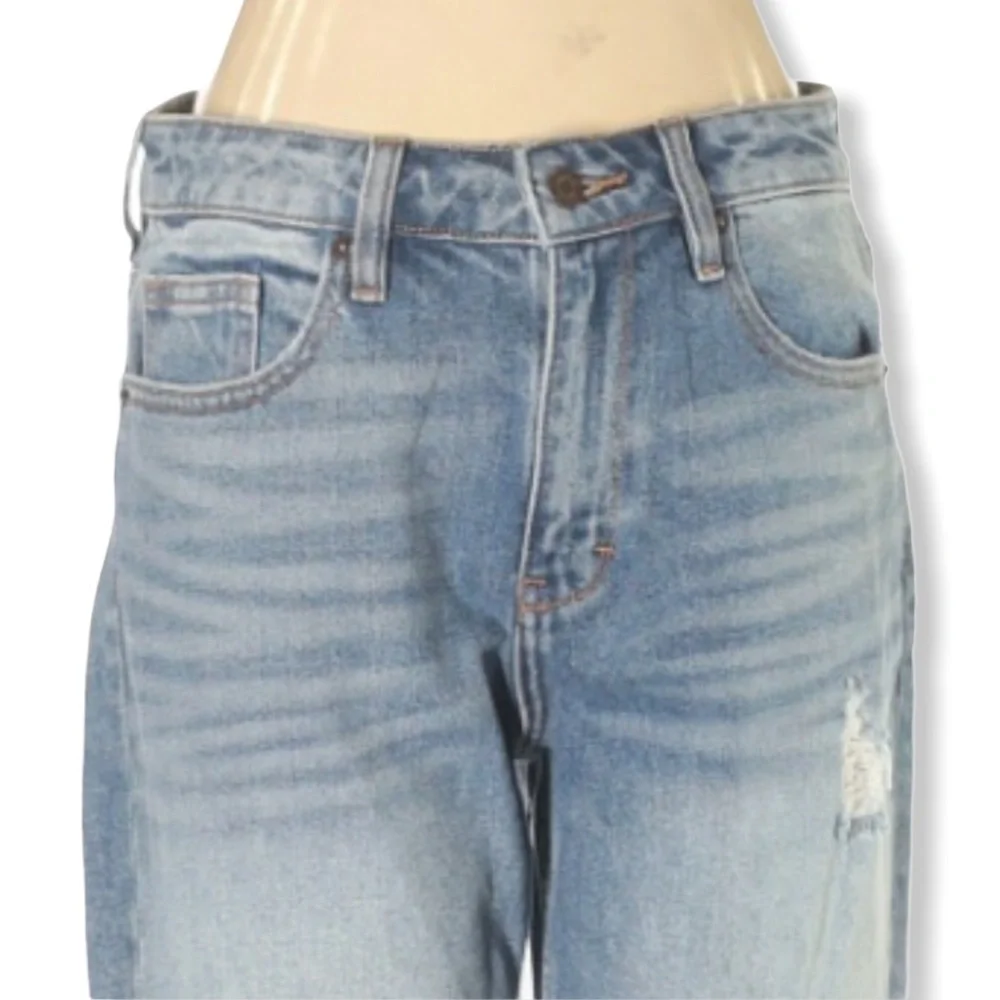 HIDDEN High Rise Distressed Knees Raw Hem Jeans - Picture 5 of 5